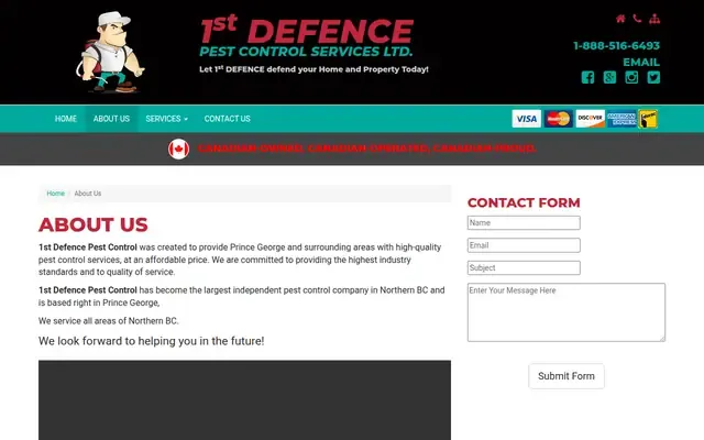 1ST Defence Pest Control Services website