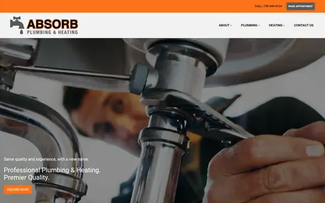 Absorb Plumbing and Heating website