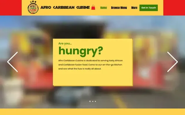 Afro Caribbean Cuisine website