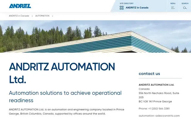 Andritz Automation website
