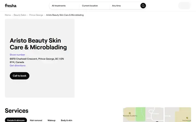 Aristo Beauty Skin Care & Microblading website