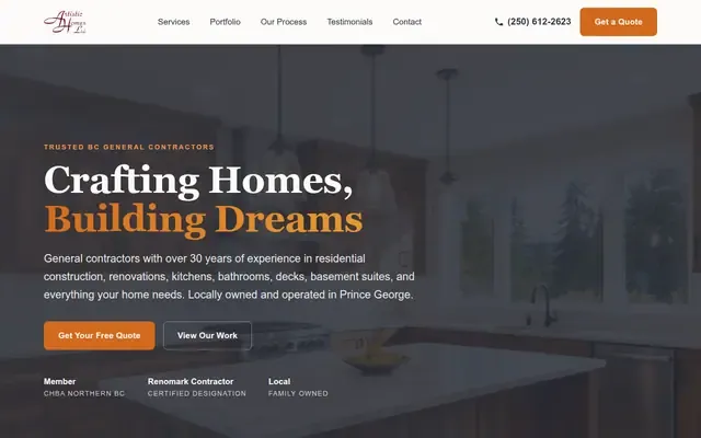 Artistic Homes website