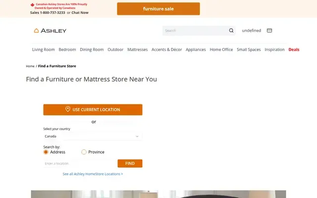 Ashley Furniture Homestore website