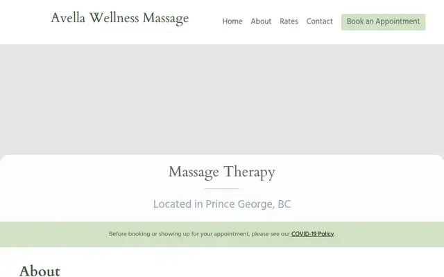 Avella Wellness Massage website