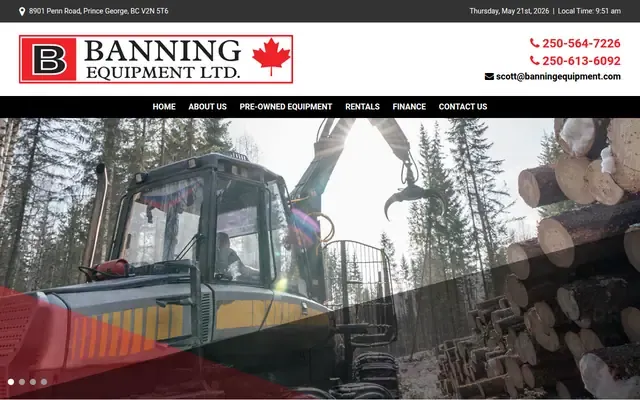 Banning Equipment website