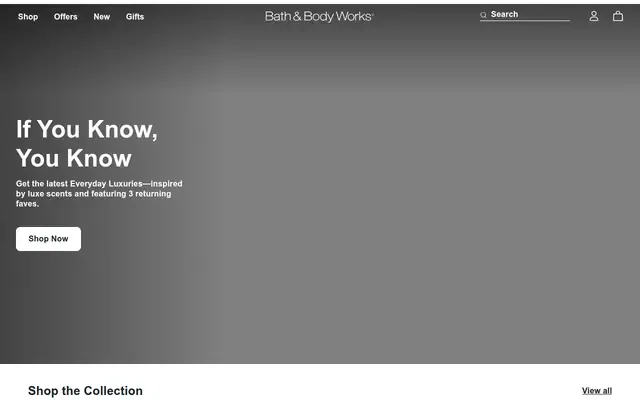 Bath & Body Works website