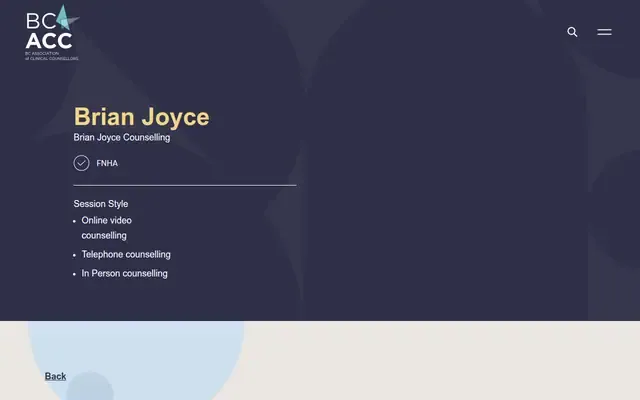 Brian Joyce Counselling website