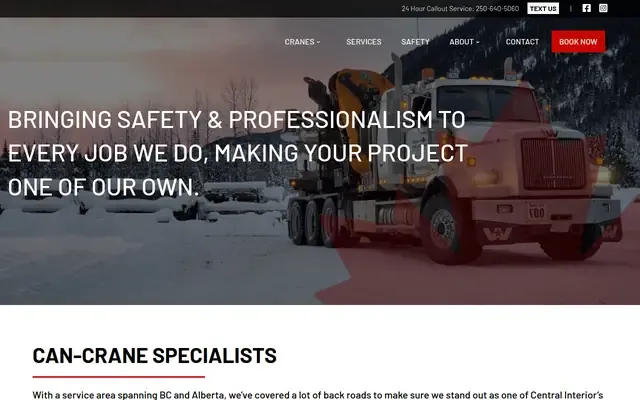 C a N Crane Specialists website