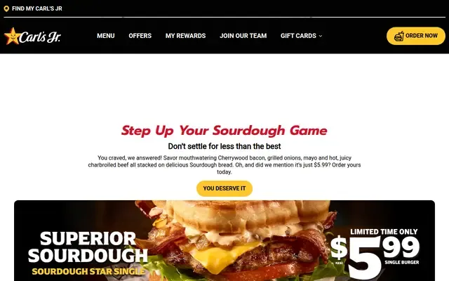 Carl's Jr website