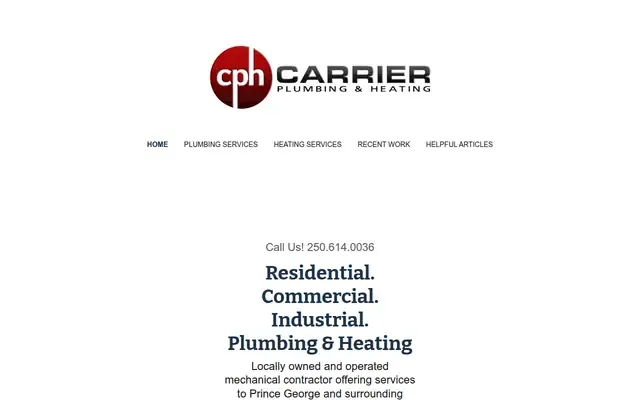 Carrier Plumbing & Heating website