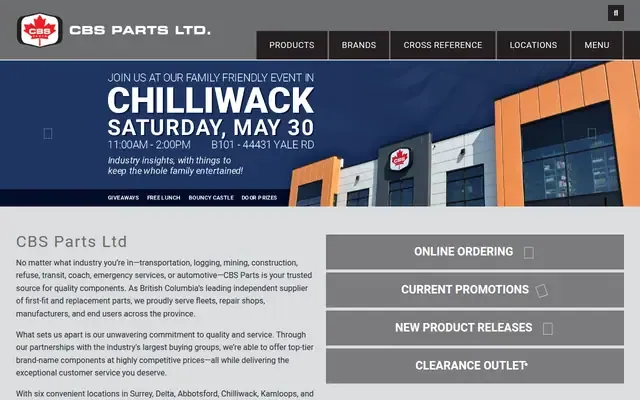 CBS Parts website