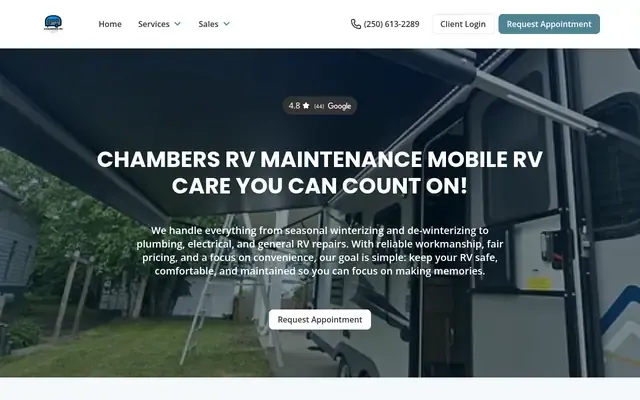 Chambers RV Maintenance website