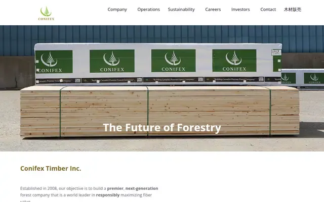 Conifex Timber website