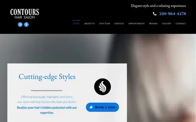 Contours Hair Salon Ent website
