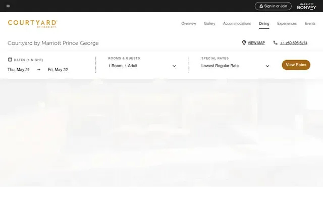 Courtyard by Marriott Prince George website