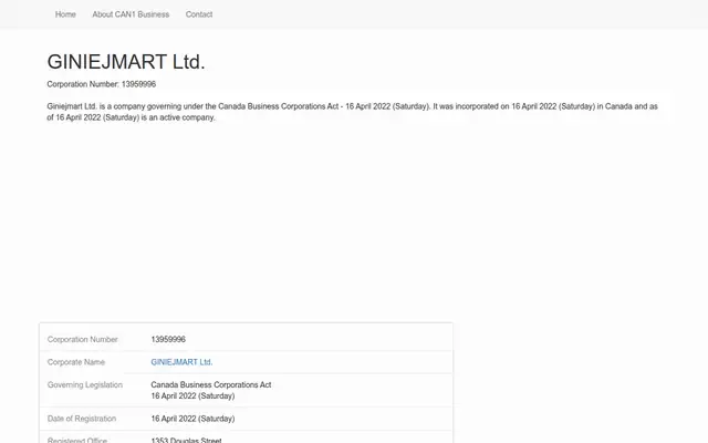 Giniejmart website
