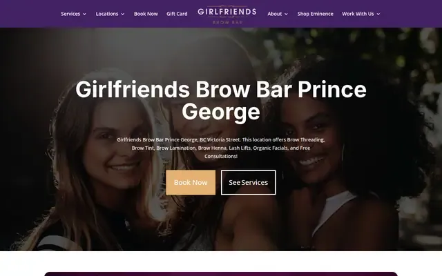 Girlfriends Brow Bar website