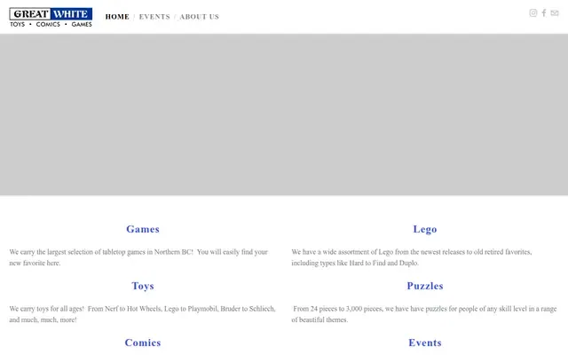 Great White Toys - Comics - Games website