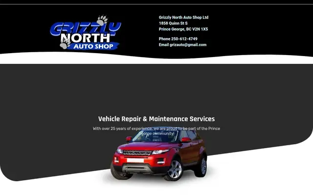 Grizzly North Auto Shop website