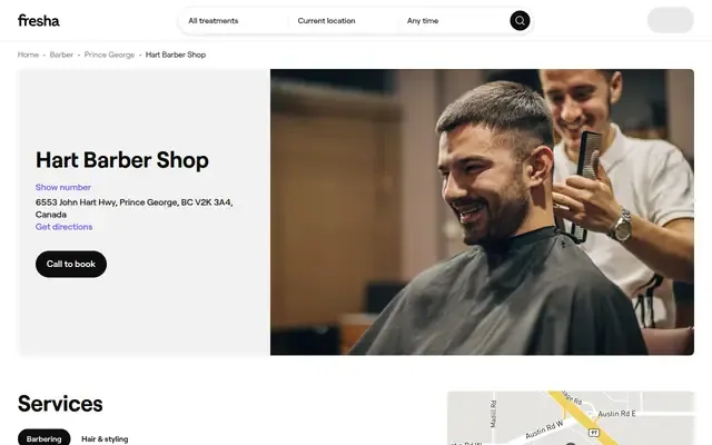 Hart Barber Shop website