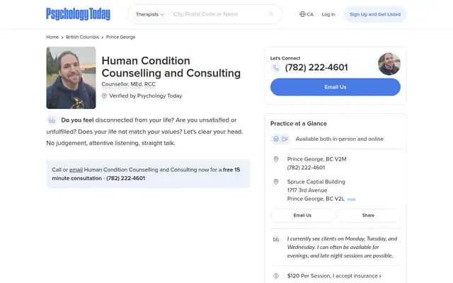 Human Condition Counselling and Consulting website