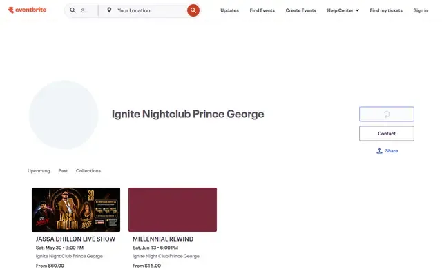 Ignite Night-Club website