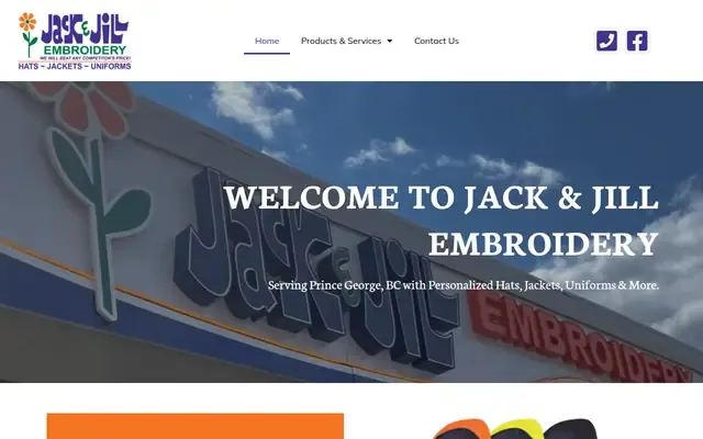 Jack & Jill Embroidery website