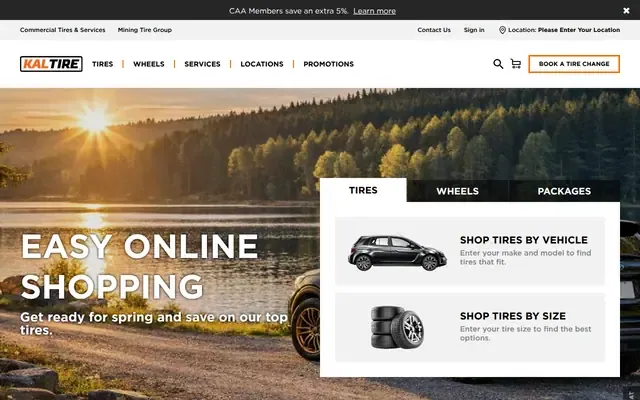 Kal Tire website