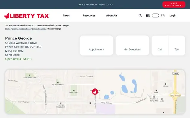 Liberty Tax website