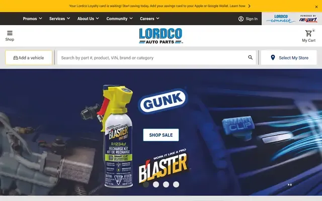 Lordco Parts website