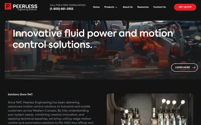 Peerless Engineering Sales website