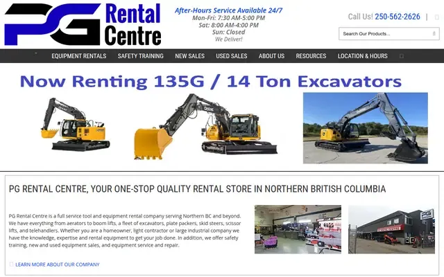 PG Rental Centre website