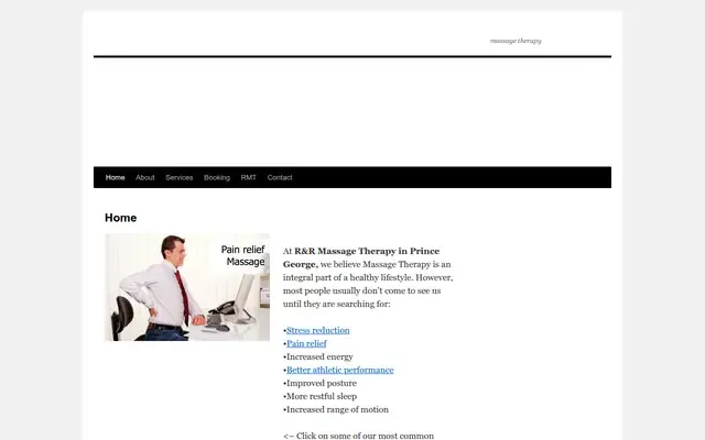 R & R Massage Therapy website