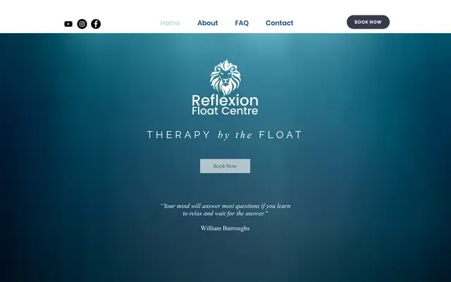 Reflexion Float Centre website