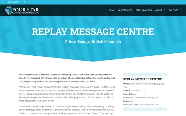 Replay Message Centre website