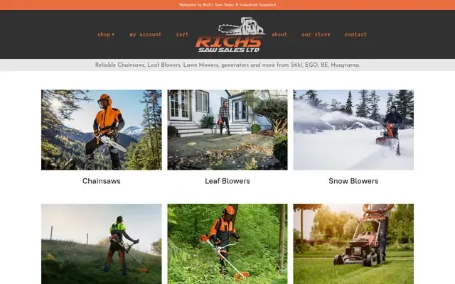 Rich's Saw Sales website