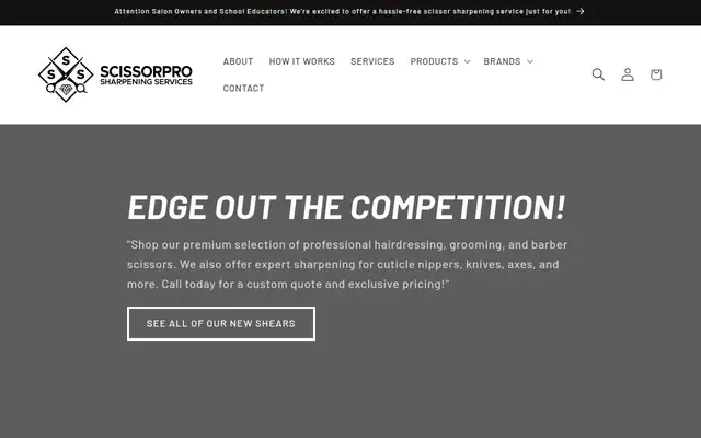 Scissorpro Sharpening Services website
