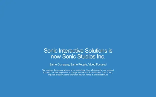 Sonic Studios website