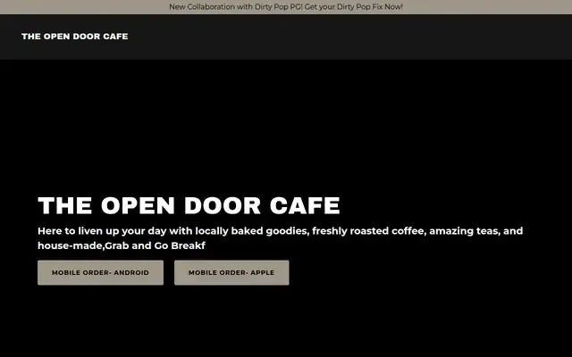 The Open Door Cafe website