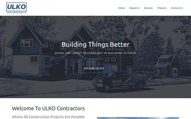 Ulko Contractors website