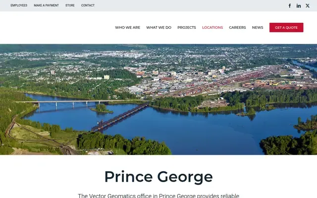 Vector Geomatics Land Surveying website