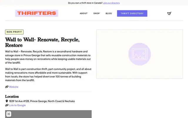 Wall to Wall - Renovate, Recycle, Restore website