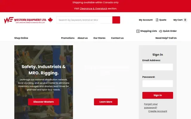 Western Equipment website