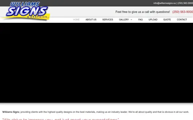 Williams Signs & Graphics website