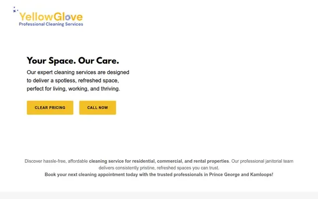 Yellow Glove Cleaning website