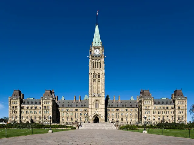 Centre Block and Peace Tower of the Parliament of Canada in Ottawa